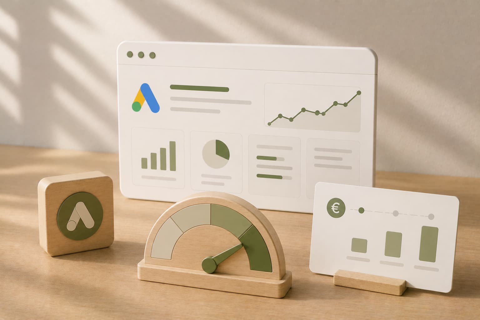 Panel de Google Ads con gráficos y métricas